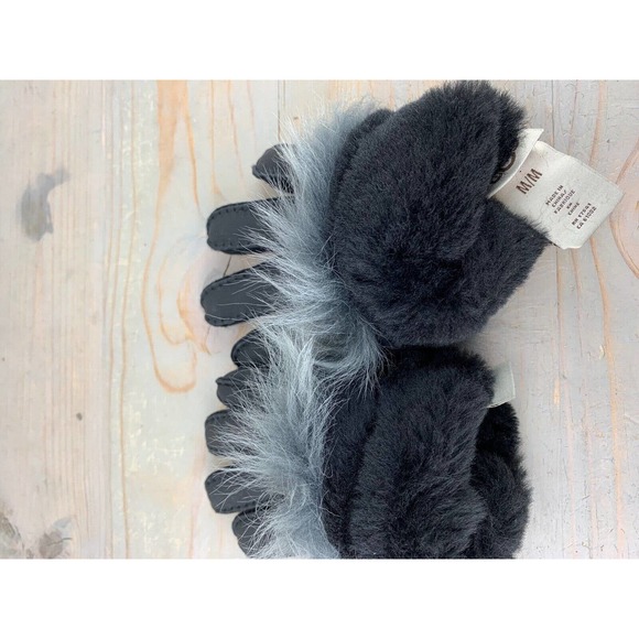 UGG THREE POINT BLACK LEATHER GLOVES WITH TOSCANA FUR Trim MED NWT - Picture 8 of 9